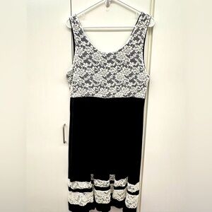 NWT Black and Cream Shirt Lace Dress/Top